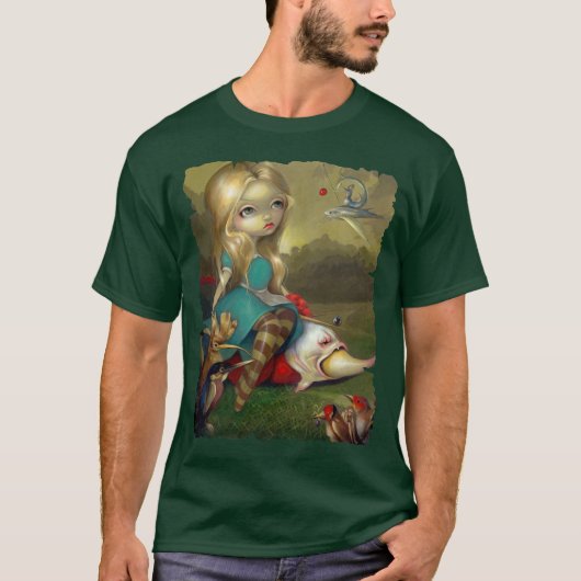 Alice in Wonderland Bosch Birds SHIRT lowbrow goth (Voorkant)