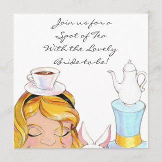 Alice in Wonderland Bridal of Baby shower Invite Kaart