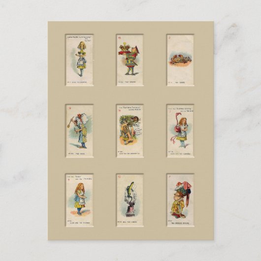 Alice in Wonderland Briefkaart (Voorkant)