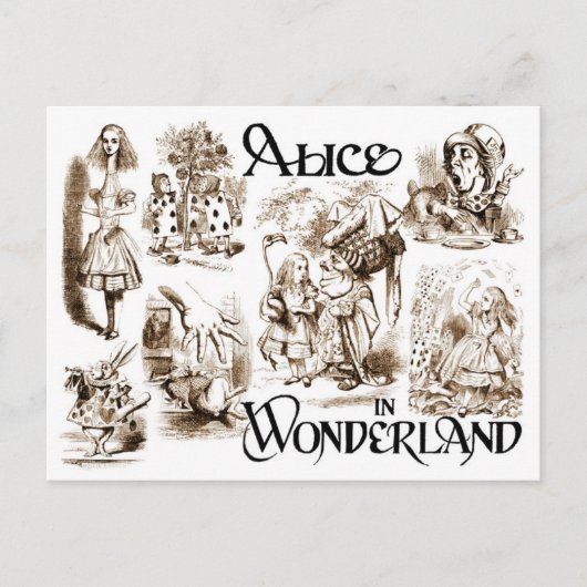 Alice in Wonderland Briefkaart (Voorkant)