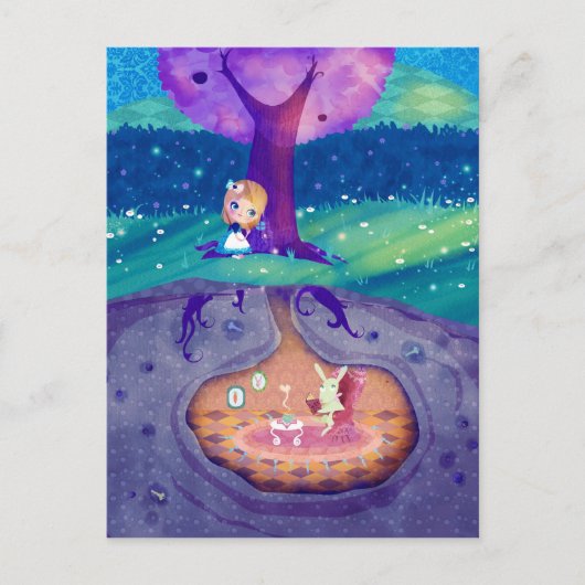 Alice in Wonderland Briefkaart (Voorkant)