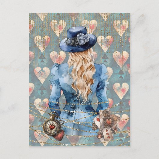 Alice in Wonderland Briefkaart (Voorkant)