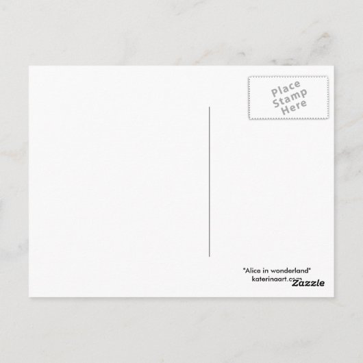 Alice in wonderland Briefkaart (Achterkant)