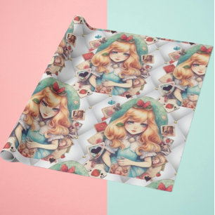 Alice in wonderland bruiloft thema cadeaupapier