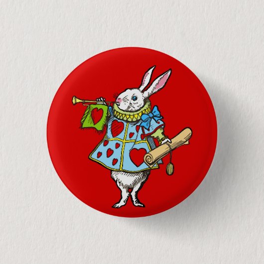 Alice in Wonderland ~ Button Rabbit Red Hearts (Voorkant)