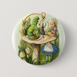 Alice in Wonderland Button van de Caterpijler