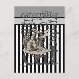 Alice in Wonderland Caterpijler Grunge Briefkaart