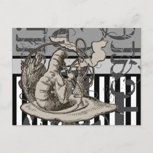 Alice in Wonderland Caterpijler Grunge Briefkaart