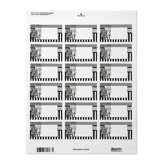 Alice in Wonderland Caterpillar Grunge Etiket (Full Sheet)