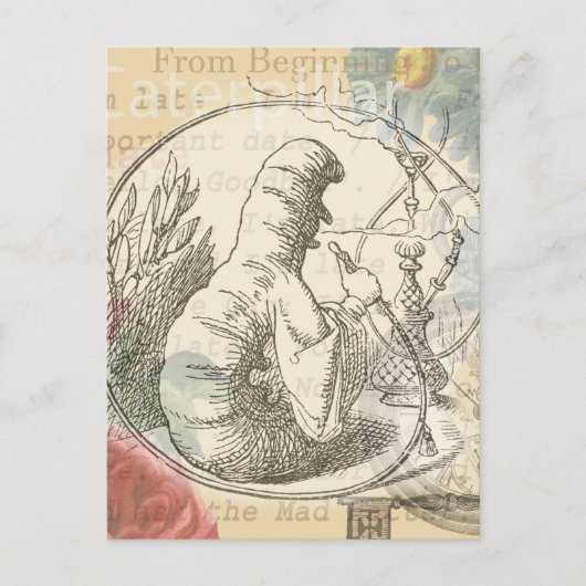 Alice in Wonderland Caterpillar: originele Tenniel Briefkaart (Voorkant)