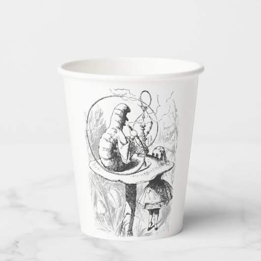 Alice in Wonderland Caterpillar Papieren Bekers (Achterkant)