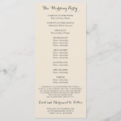 Alice in Wonderland Ceremony Program Programma (Achterkant)