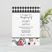 Alice in Wonderland Checkered Wedding Invitation (Debout devant)