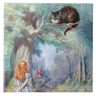 Alice in Wonderland Cheshire Cat Art Tile Trivet Tegeltje