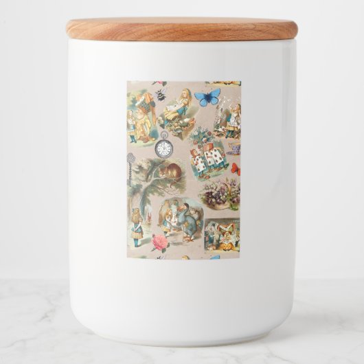 Alice in Wonderland Cheshire Cat Characters Voedselcontainer Etiket (Voorkant)
