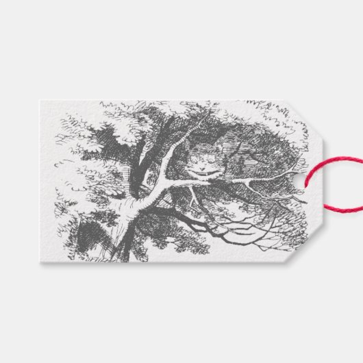  Alice in Wonderland Cheshire Cat Gift Labels Cadeaulabel (Voorkant (Horizontaal))