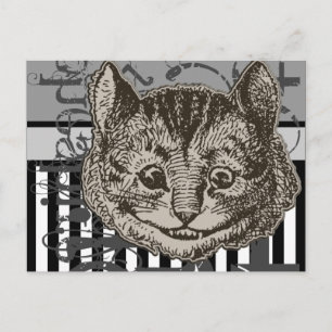 Alice in Wonderland Cheshire Cat Grunge Briefkaart