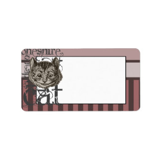 Alice in Wonderland Cheshire Cat Grunge (roze) Etiket