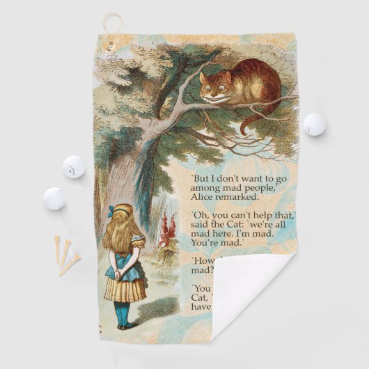 Alice in Wonderland Cheshire Cat Mad Golfhanddoek (Insitu)
