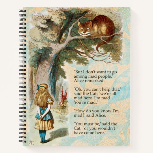 Alice in Wonderland Cheshire Cat Mad Notitieboek (Voorkant)