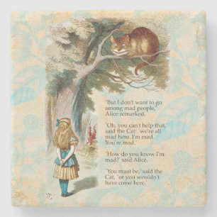 Alice in Wonderland Cheshire Cat Mad Stenen Onderzetter