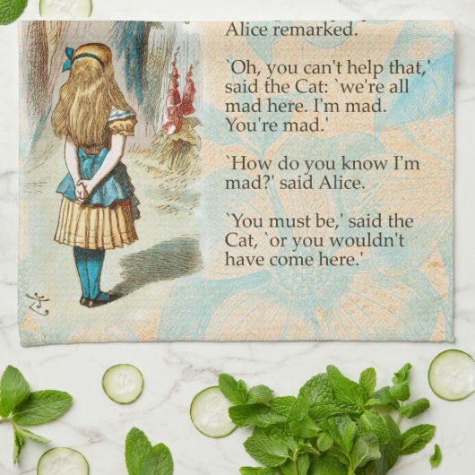 Alice in Wonderland Cheshire Cat Mad Theedoek (Gevouwen)