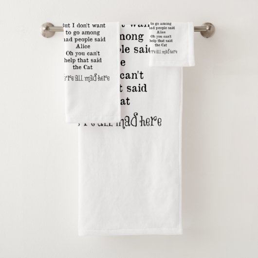 Alice in Wonderland; Cheshire Cat met Alice Bad Handdoek (Insitu)