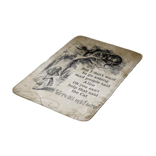 Alice in Wonderland; Cheshire Cat met Alice Badmat (Gekanteld)