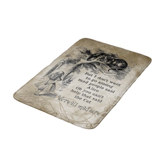 Alice in Wonderland; Cheshire Cat met Alice Badmat (Gekanteld)