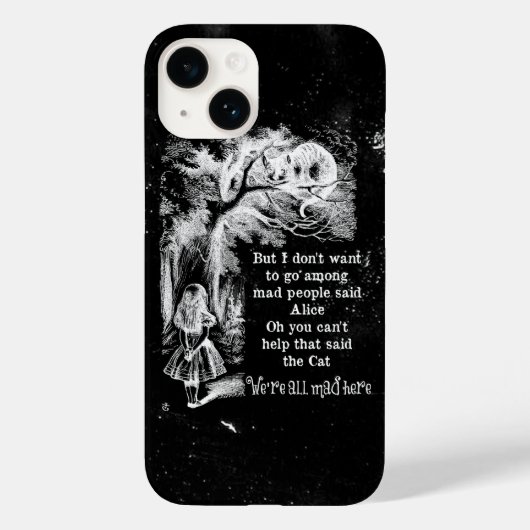 Alice in Wonderland; Cheshire Cat met Alice Case-Mate iPhone Case (Achterkant)