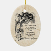 Alice in Wonderland; Cheshire Cat met Alice Keramisch Ornament (Voorkant)