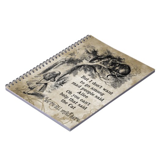 Alice in Wonderland; Cheshire Cat met Alice Notitieboek (Linkerzijde)