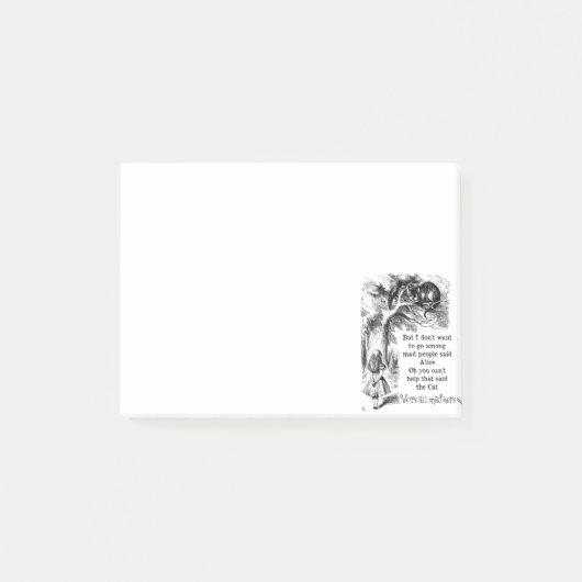 Alice in Wonderland; Cheshire Cat met Alice Post-it® Notes (Voorkant)