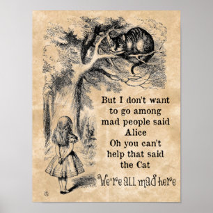 Alice in Wonderland; Cheshire Cat met Alice Poster