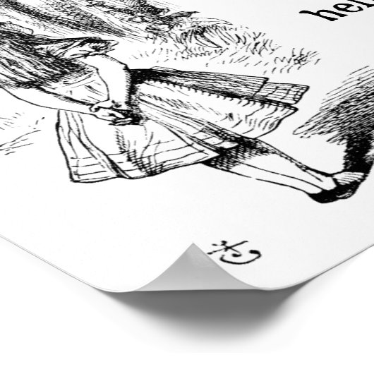 Alice in Wonderland; Cheshire Cat met Alice Poster (Hoek)