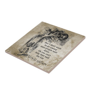 Alice in Wonderland; Cheshire Cat met Alice Tegeltje
