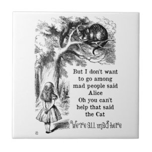 Alice in Wonderland; Cheshire Cat met Alice Tegeltje
