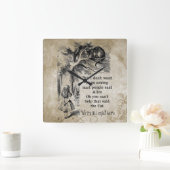 Alice in Wonderland; Cheshire Cat met Alice Vierkante Klok (Huis)