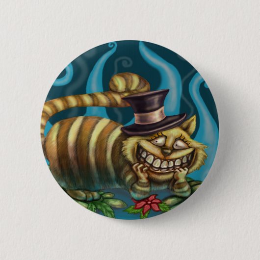 Alice in Wonderland Cheshire Cat Ronde Button 5,7 Cm (Voorkant)