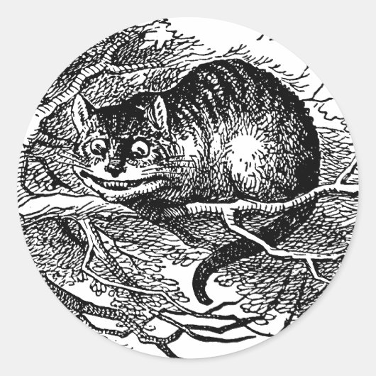 Alice in Wonderland, Cheshire Cat Ronde Sticker (Voorkant)