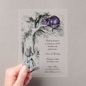 Alice in Wonderland Cheshire Kat Onverjaardag Acryl Uitnodigingen (Insitu (Draagbaar))