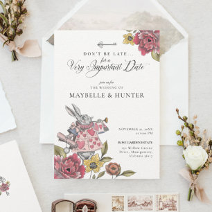 Alice in Wonderland  Chic Storybook Wedding Kaart