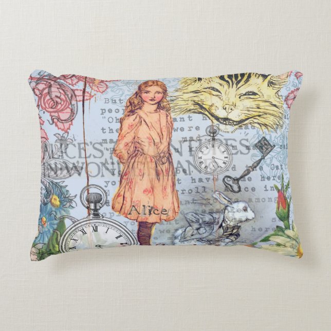 Alice in Wonderland Classic Cheshire Rabbit Alice Accent Kussen (Voorkant)