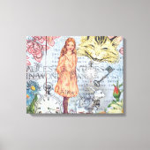 Alice in Wonderland Classic Cheshire Rabbit Alice Canvas Afdruk (Voorkant)