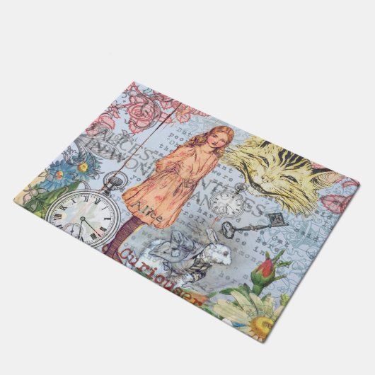 Alice in Wonderland Classic Cheshire Rabbit Alice Deurmat (Schuin)