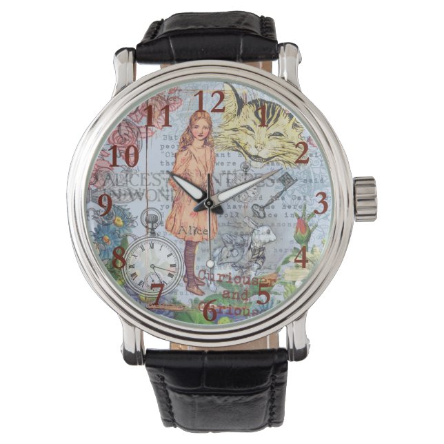 Alice in Wonderland Classic Cheshire Rabbit Alice Horloge (Voorkant)