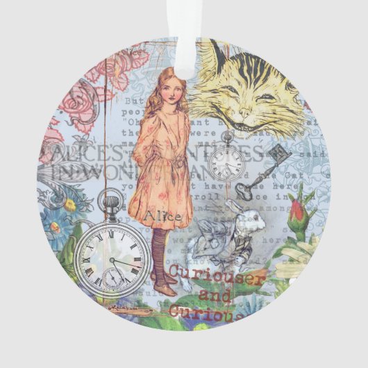 Alice in Wonderland Classic Cheshire Rabbit Alice Ornament (achterkant)