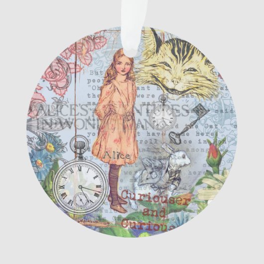 Alice in Wonderland Classic Cheshire Rabbit Alice Ornament (voorkant)