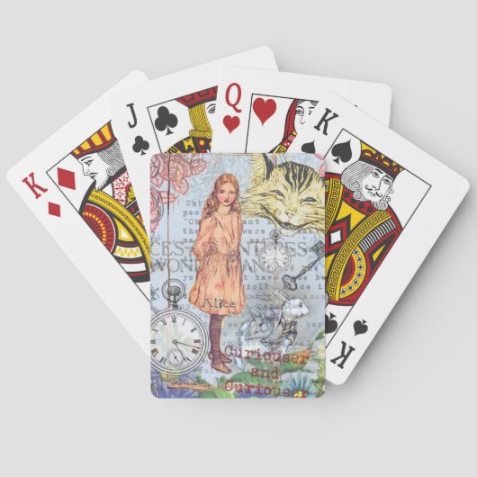 Alice in Wonderland Classic Cheshire Rabbit Alice Pokerkaarten (Achterkant)