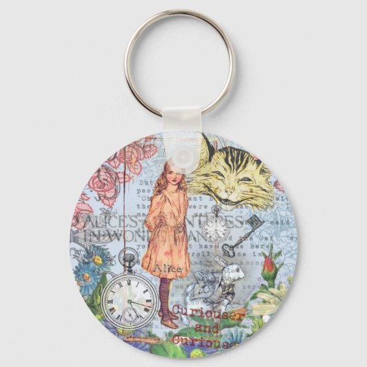 Alice in Wonderland Classic Cheshire Rabbit Alice Sleutelhanger (Voorkant)